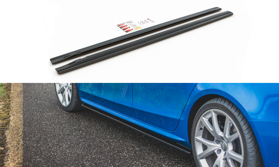 Maxton Design AU-A4-B8-SD1T Side Skirts Diffusers Audi S4 / A4 / A4 S-Line B8 / B8 FL | ML Performance EU Car Parts