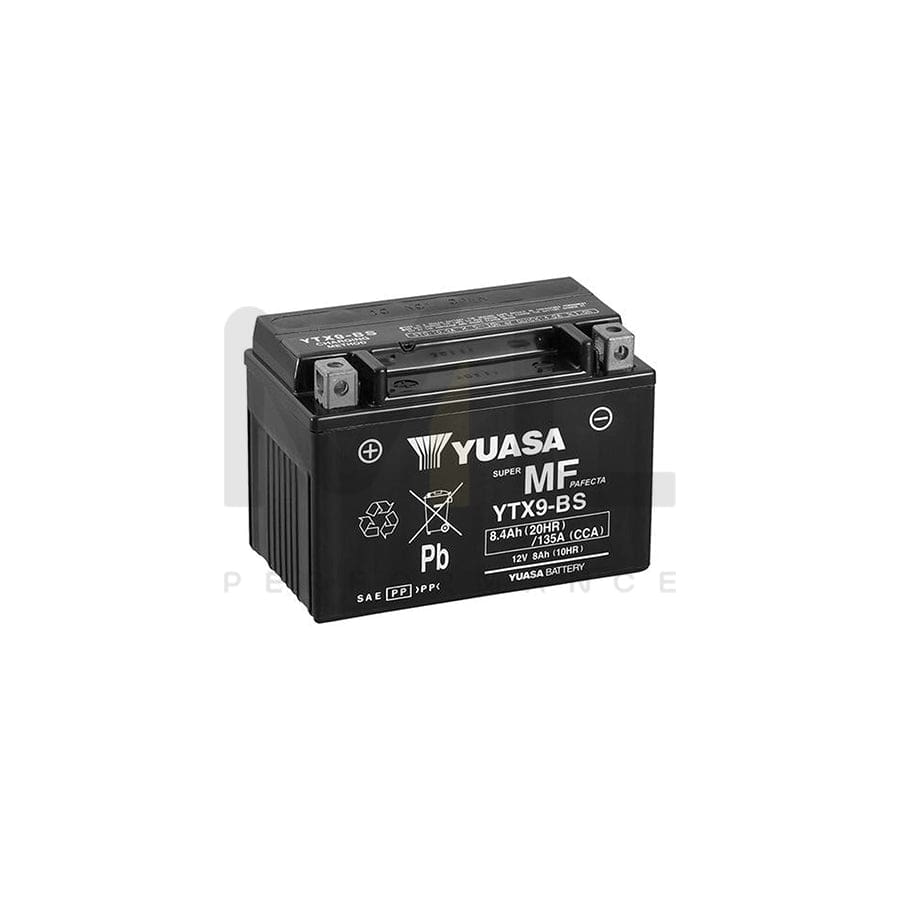 Yuasa YTX9-BS 12v VRLA Motorbike & Motorcycle Battery | ML Performance EU Car Parts