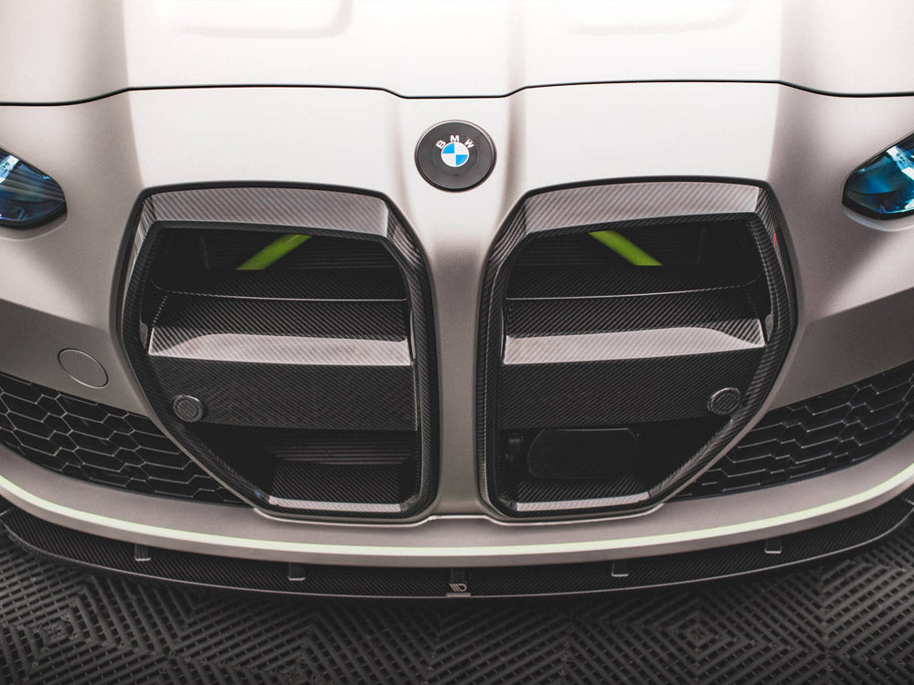 CARBON FIBER FRONT GRILL + LICENSE PLATE HOLDER BASE BMW M4 G82 / M3 G80 | ML Performance Car Parts