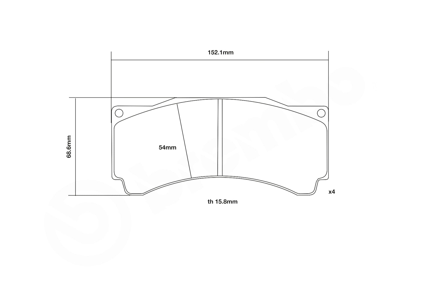 Brembo 07.D435.60-HP2 | HP2 Brake Pads