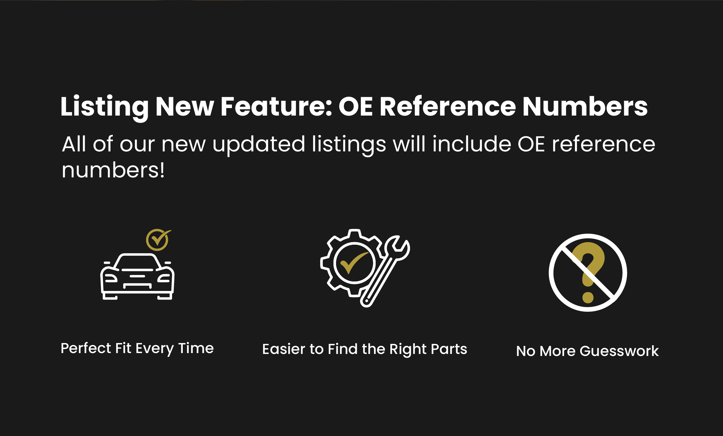 Listing New Feature: OE Reference Numbers