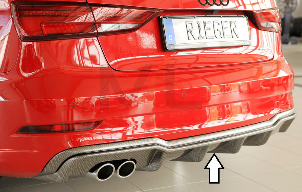 Rieger 00099614 Audi 8V A3 Rear Diffuser 1 | ML Performance EU Car Parts