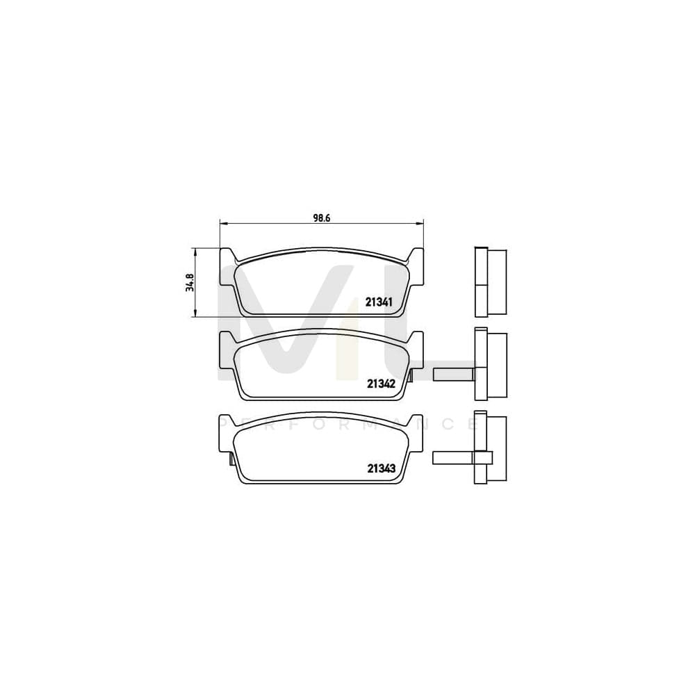 Brembo P 56 053 Brake Pad Set With Acoustic Wear Warning | ML Performance Car Parts