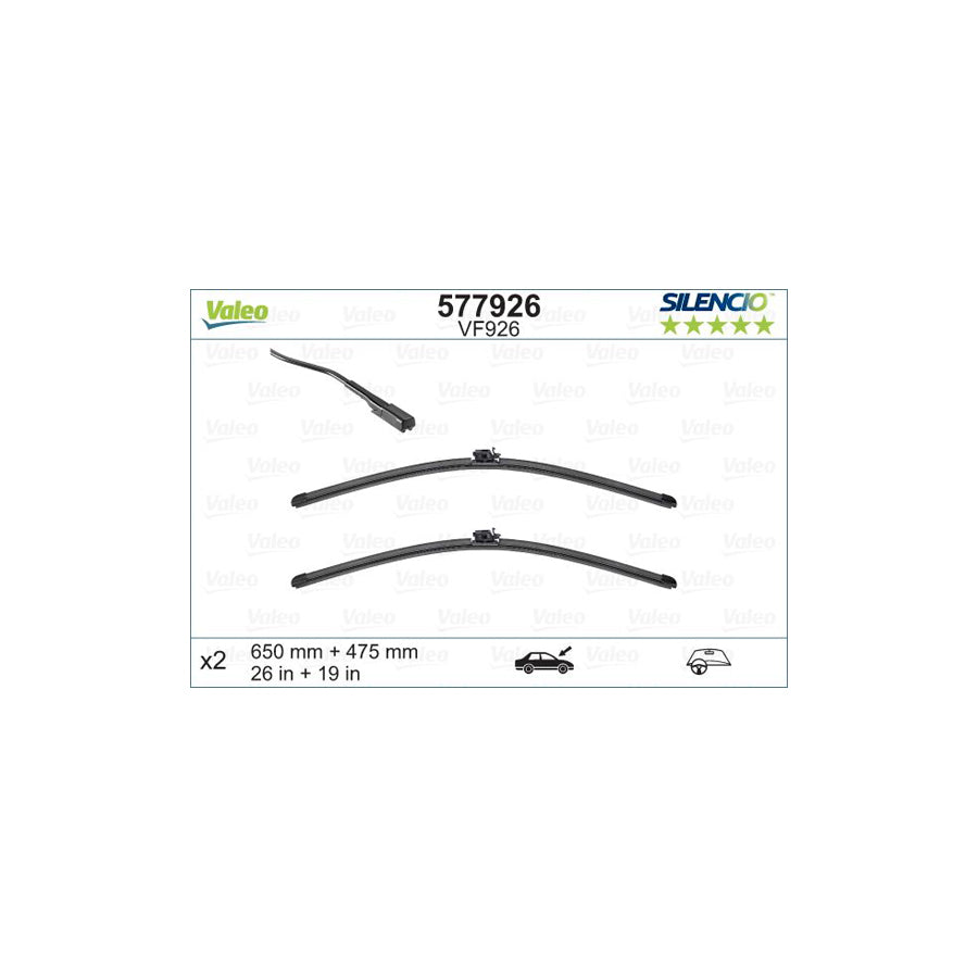 Valeo Silencio Flat Blade Set 577926 Wiper Blade | ML Performance EU Car Parts