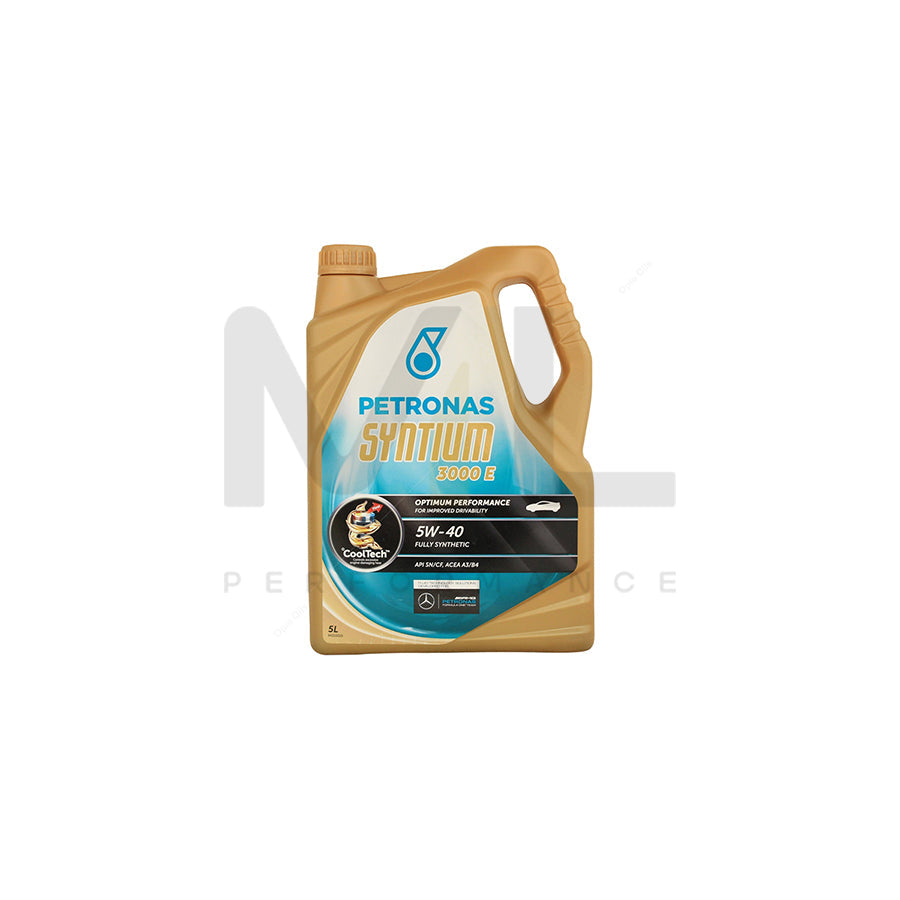 PETRONAS Syntium 3000 E 5W-40 Fully Synthetic Car Engine Oil 5l | Engine Oil | ML Car Parts UK | ML Performance