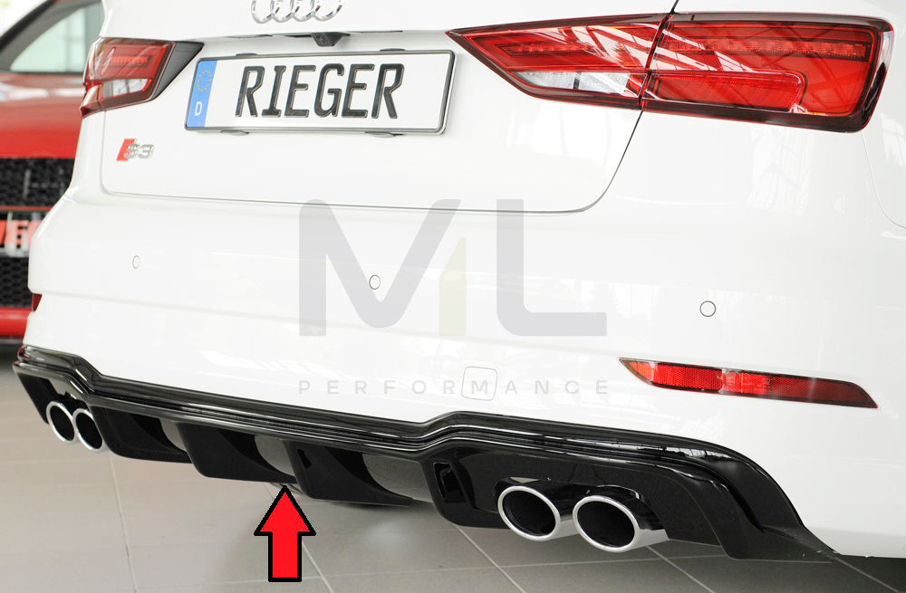 Rieger 00088185 Audi 8V S3 Rear Diffuser 1 | ML Performance EU Car Parts