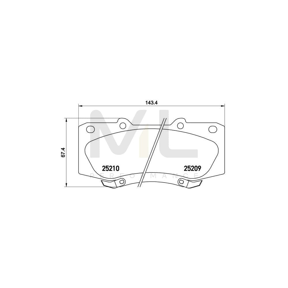 Brembo P 83 140 Brake Pad Set For Toyota Hilux Pick-Up With Acoustic Wear Warning | ML Performance Car Parts