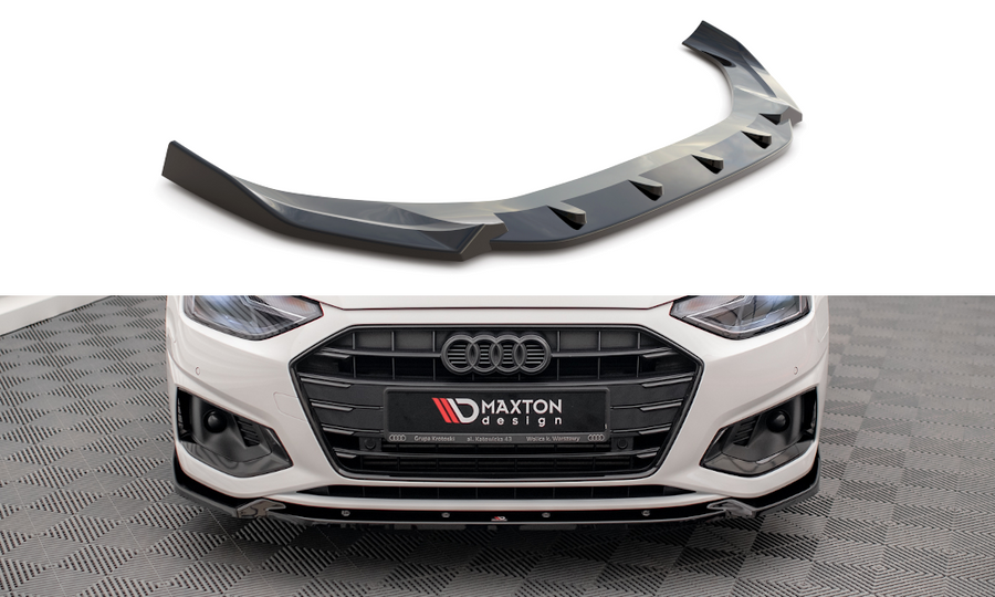 Maxton Design AU-A4-B9F-FD1T Front Splitter V.1 Audi A4 B9 Facelift | ML Performance UK Car Parts