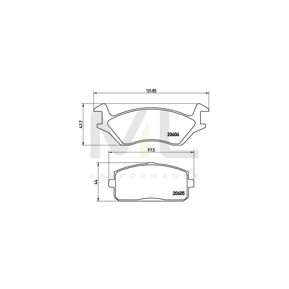 Brembo P 83 004 Brake Pad Set For Toyota Starlet Excl. Wear Warning Contact | ML Performance Car Parts