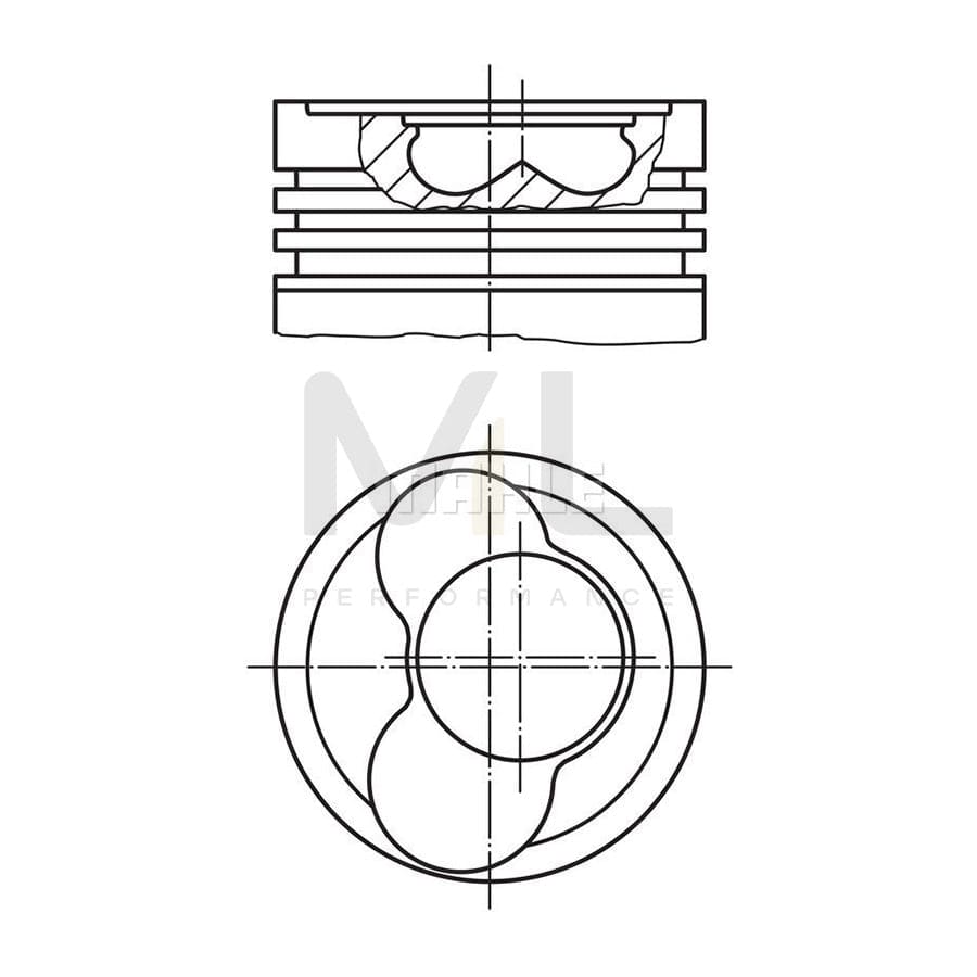 MAHLE ORIGINAL 030 59 02 Piston 81,51 mm, with piston ring carrier, without cooling duct | ML Performance Car Parts