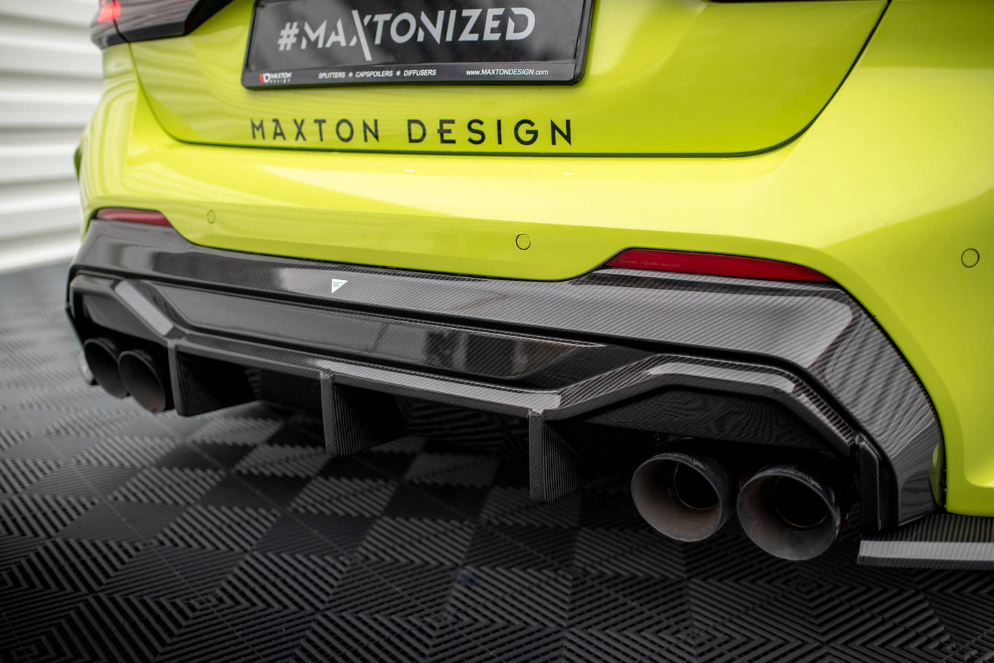 MAXTON DESIGN CF-BM-1-40-M-RS1OO_OO-245-P CARBON FIBER REAR DIFFUSER V.1 BMW 1 F40 M-PACK/ M135I | ML Performance