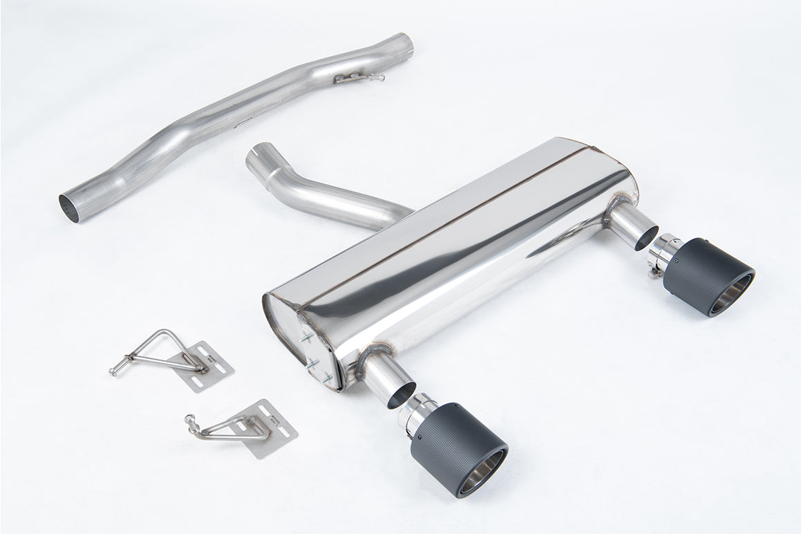 MillTek SSXAU1041 Audi TT Non-Resonated Cat-Back Exhaust with Carbon Fibre JET-115 Tips