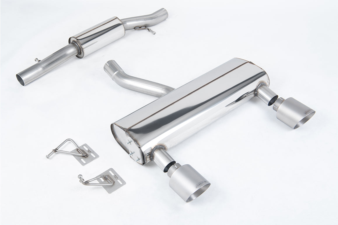 MillTek SSXAU1038 Audi TT Resonated Cat-Back Exhaust with Brushed Titanium GT-115 Tips