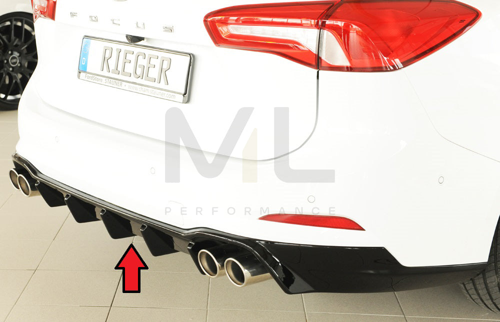 Rieger 00088239 Ford DEH Focus 4 Rear Diffuser (Inc. Focus 4 ST) 1 | ML Performance EU Car Parts