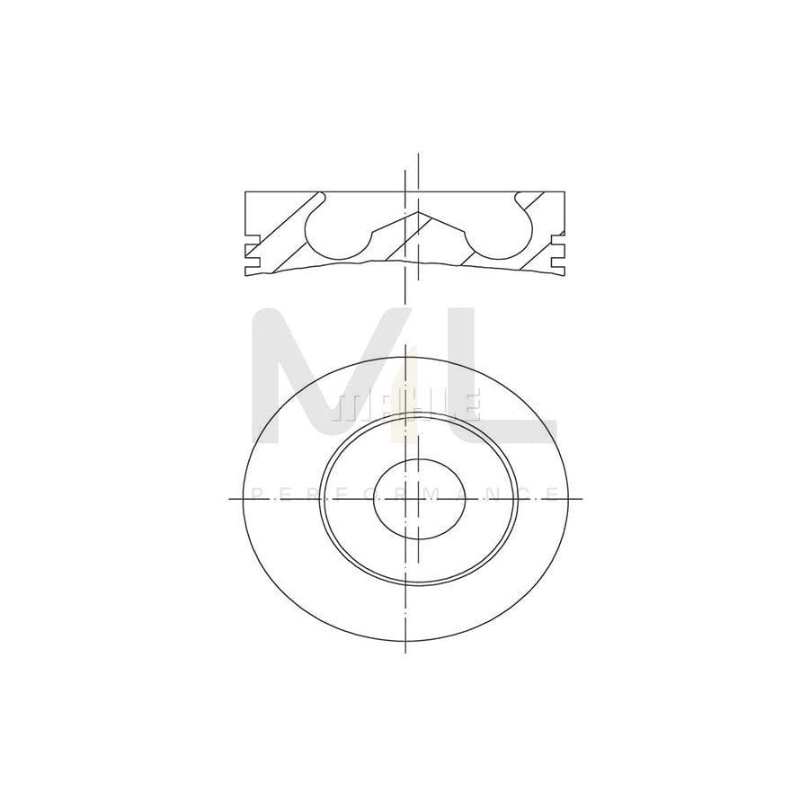 MAHLE ORIGINAL 100 01 00 Piston 98,0 mm, with piston ring carrier, without cooling duct | ML Performance Car Parts