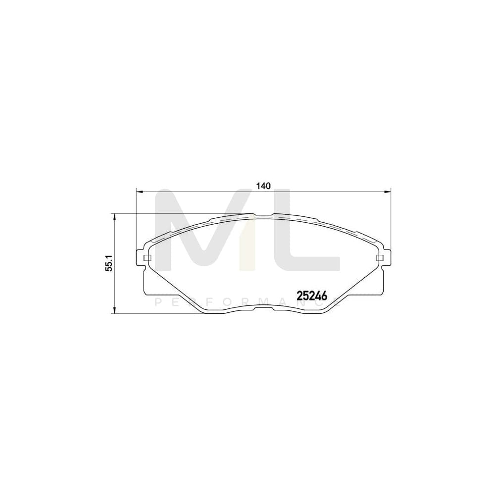 Brembo P 83 137 Brake Pad Set For Toyota Hilux Pick-Up Excl. Wear Warning Contact | ML Performance Car Parts