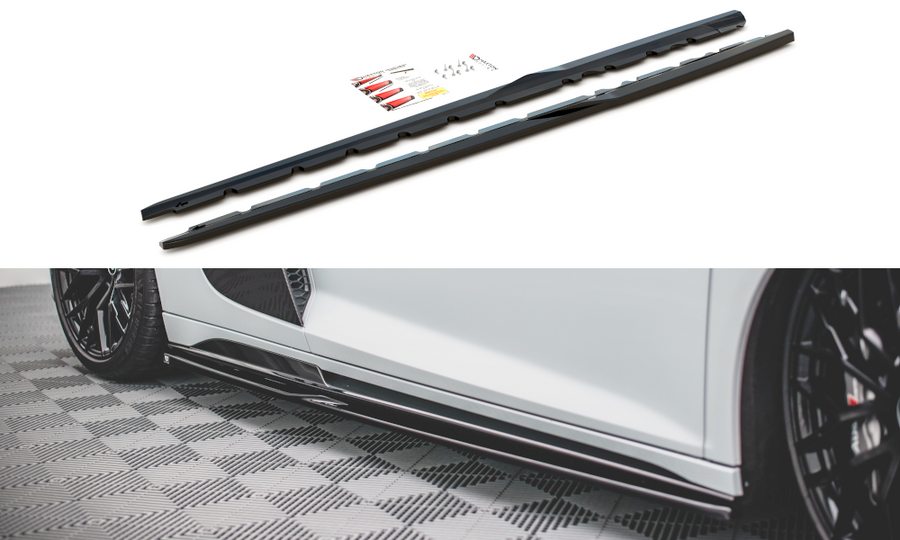 Maxton Design AU-R8-2F-SD1T Side Skirts Diffusers Audi R8 MK2 Facelift | ML Performance UK Car Parts