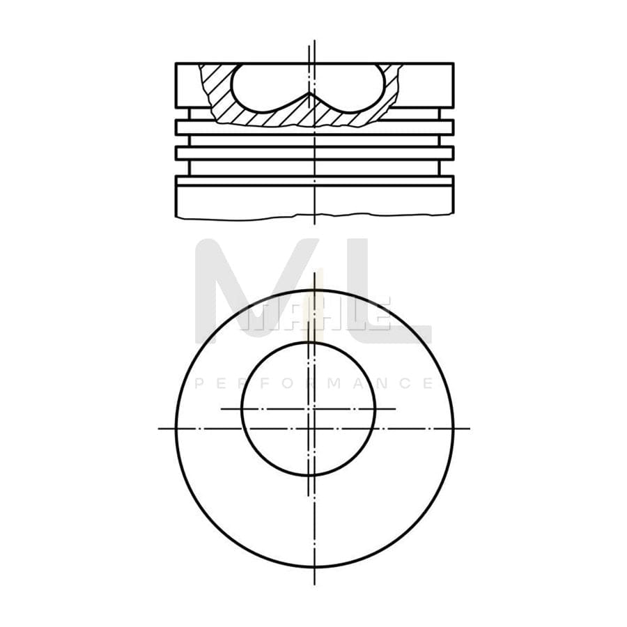 MAHLE ORIGINAL 015 06 00 Piston 82,5 mm, with cooling duct, with piston ring carrier | ML Performance Car Parts