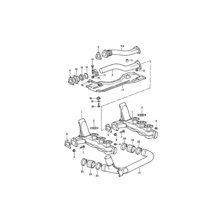 Genuine Porsche Exhaust Cross Over Pipe Nut Porsche 911 1975-89 | ML Performance EU Car Parts