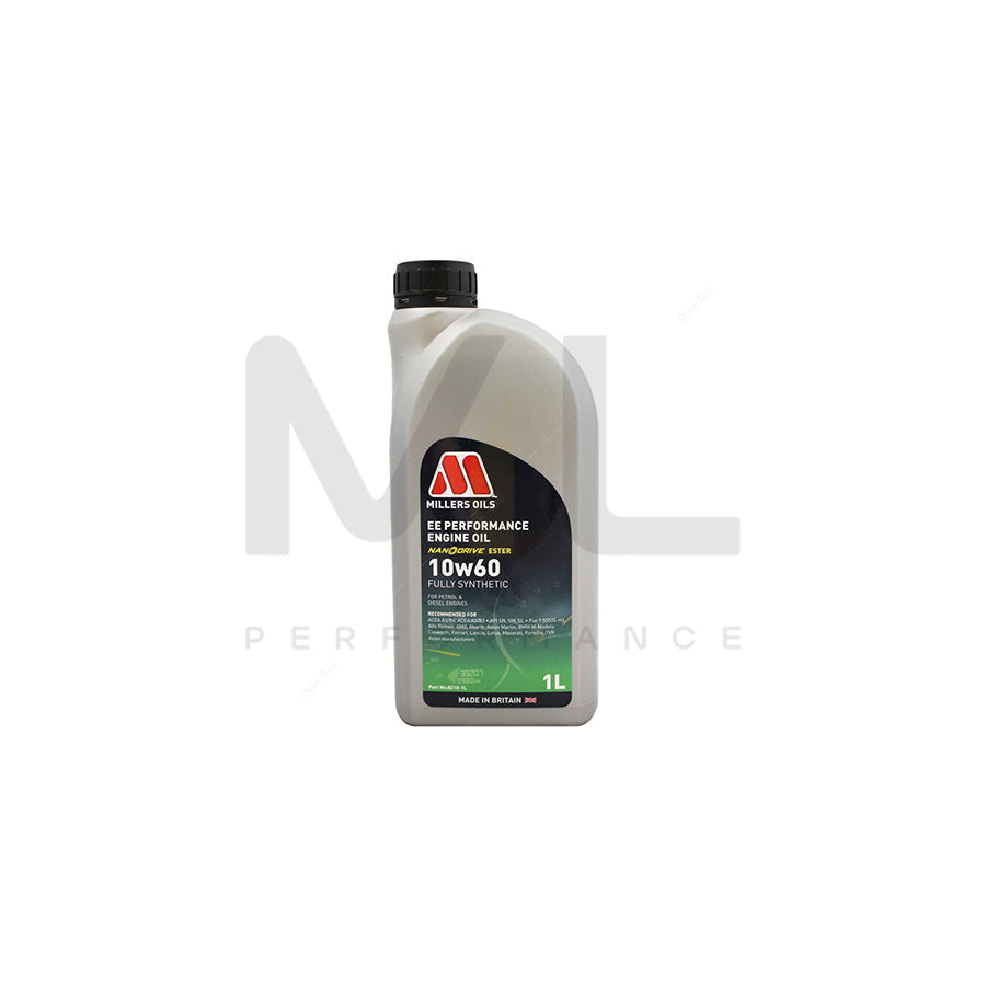 Millers Oils EE Performance 10w-60 Fully Synthetic Engine Oil 1l | Engine Oil | ML Car Parts UK | ML Performance