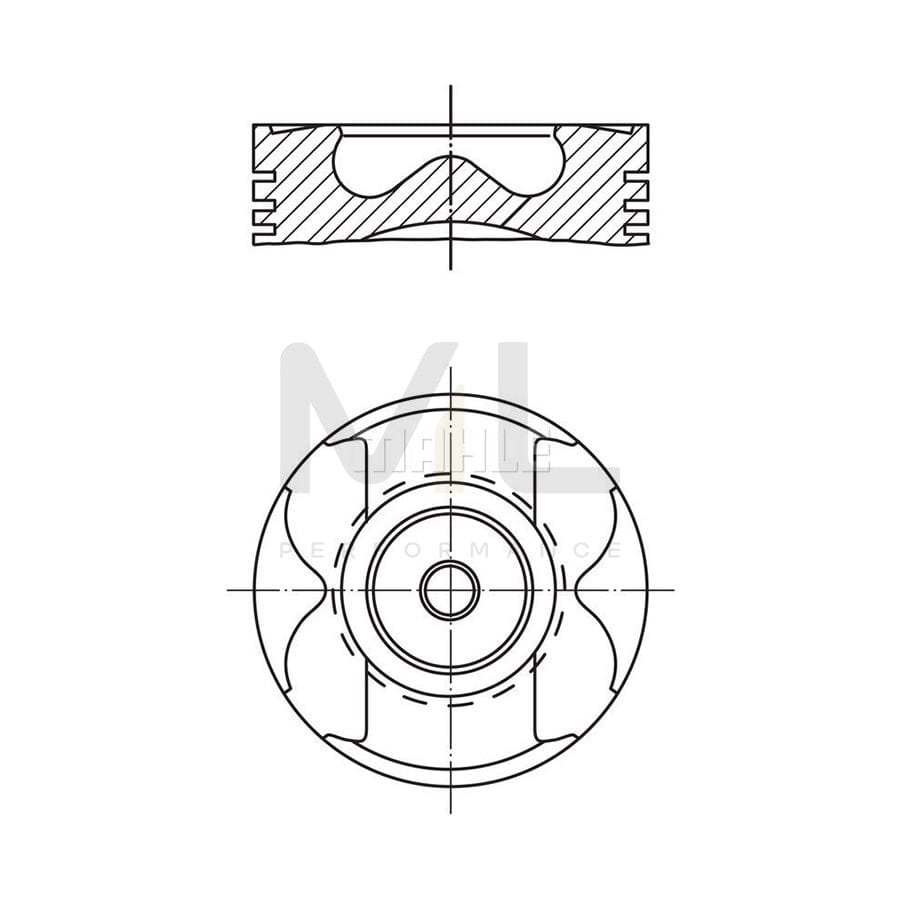 MAHLE ORIGINAL 004 57 00 Piston 88,0 mm, with piston ring carrier, without cooling duct | ML Performance Car Parts