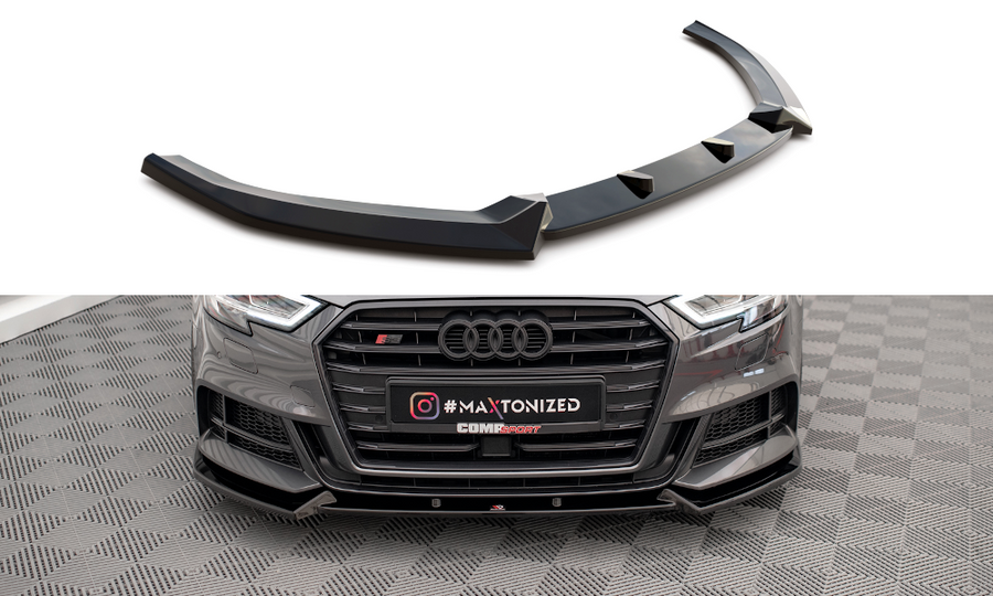 Maxton Design AU-S3-3F-SB-FD1T Front Splitter V.1 Audi S3 Sportback 8V Facelift | ML Performance UK Car Parts