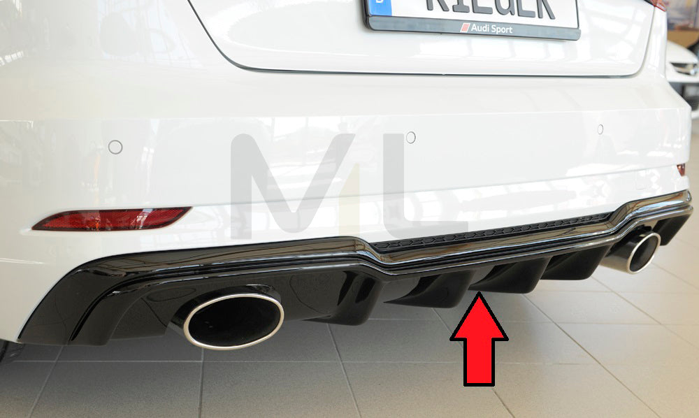 Rieger 00088183 Audi 8V Rear Diffuser (A3 & S3) 1 | ML Performance EU Car Parts