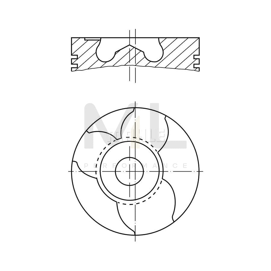 MAHLE ORIGINAL 151 12 00 Piston for VW LT 93,00 mm, with piston ring carrier, without cooling duct | ML Performance Car Parts