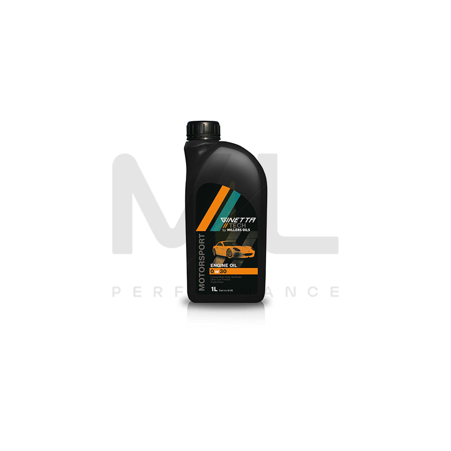 Millers Oils Ginetta Tech 0W-30 Fully Synthetic Engine Oil 1l | Engine Oil | ML Car Parts UK | ML Performance