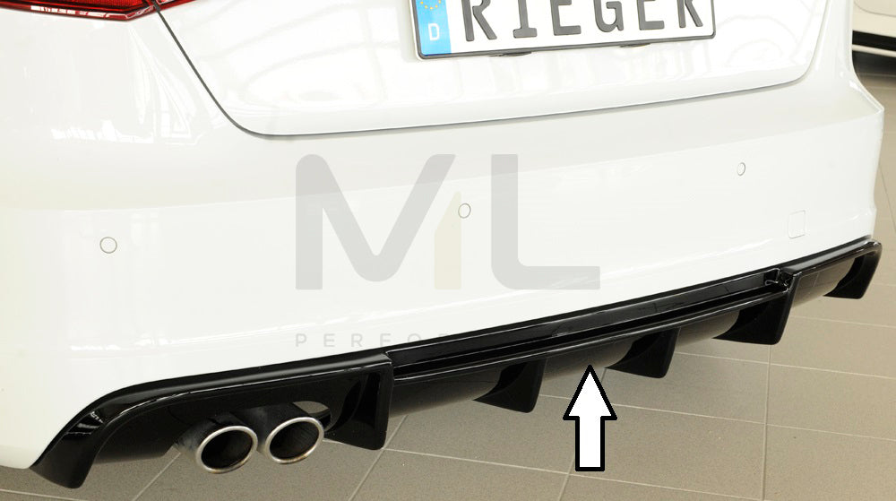 Rieger 00088141 Audi 8V A3 Rear Diffuser 1 | ML Performance EU Car Parts