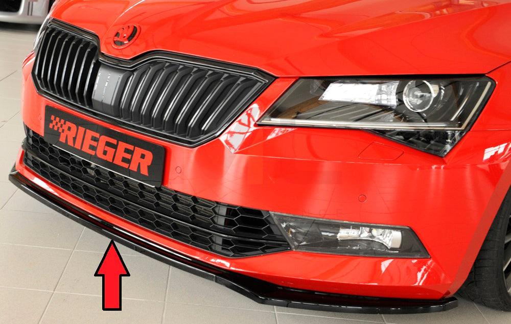 Rieger 00088149 Skoda 3T 3V Superb III Front Splitter 6 | ML Performance EU Car Parts