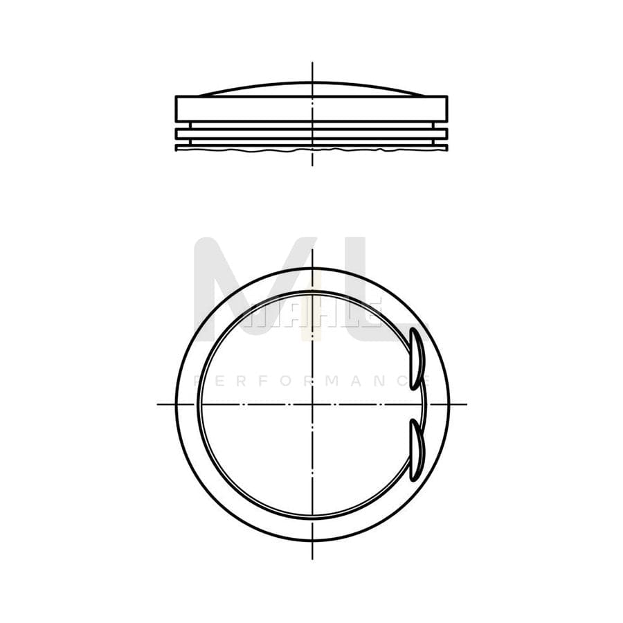 MAHLE ORIGINAL 028 PI 00128 000 Piston 82,51 mm, with piston ring carrier, without cooling duct | ML Performance Car Parts