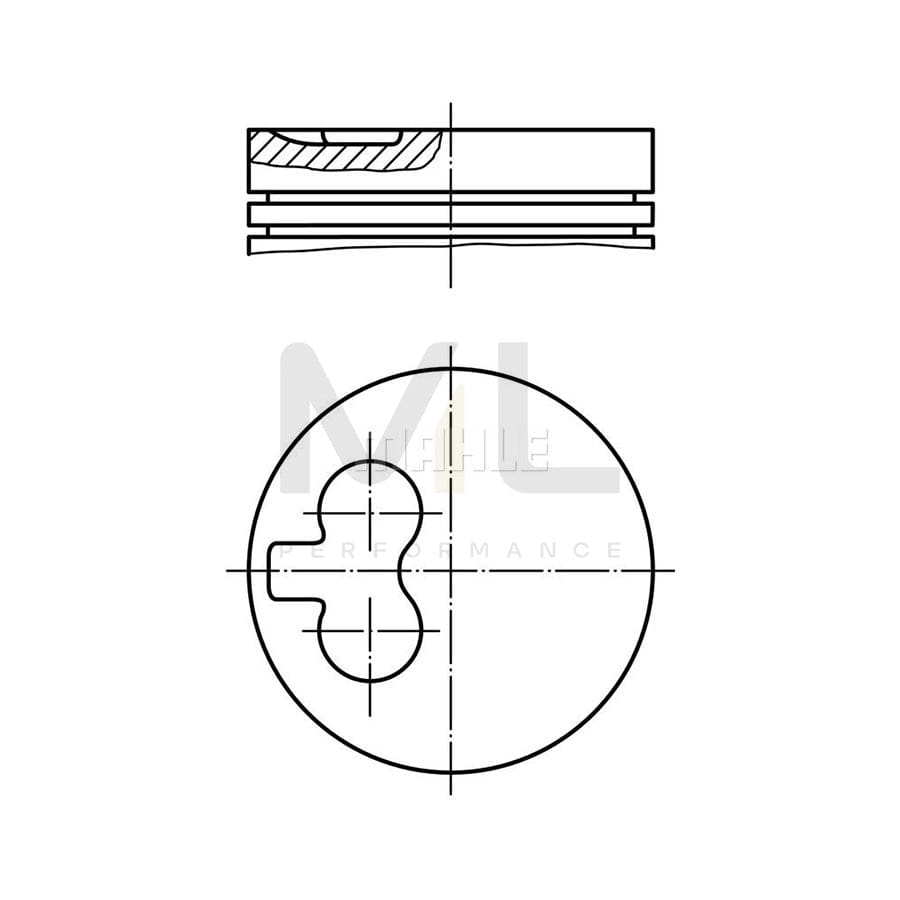 MAHLE ORIGINAL 031 78 02 Piston 93,75 mm, with piston rings, without cooling duct | ML Performance Car Parts