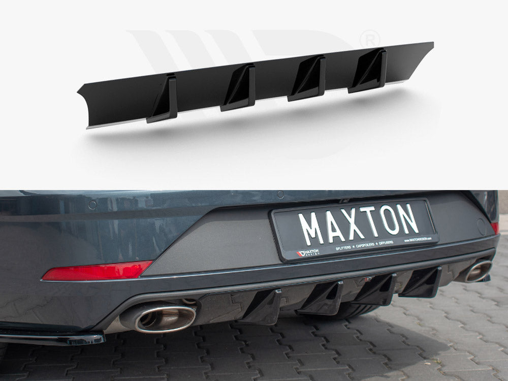 Maxton Design SE-LE-3F-CU-ST-RS1T Rear Diffuser Seat Leon MK3 Cupra ST (2017-) | ML Performance UK Car Parts