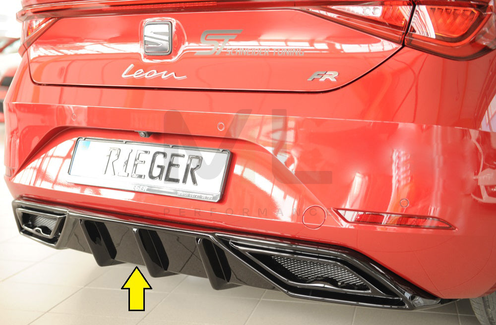 Rieger 00088210 SEAT Leon KL Rear Diffuser 1 | ML Performance EU Car Parts