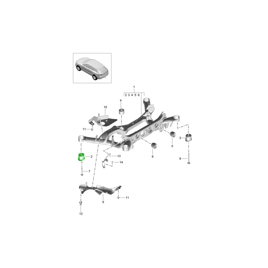 Genuine Porsche Rear Suspension Subframe Front Bush Bearing Porsche Macan | ML Performance EU Car Parts