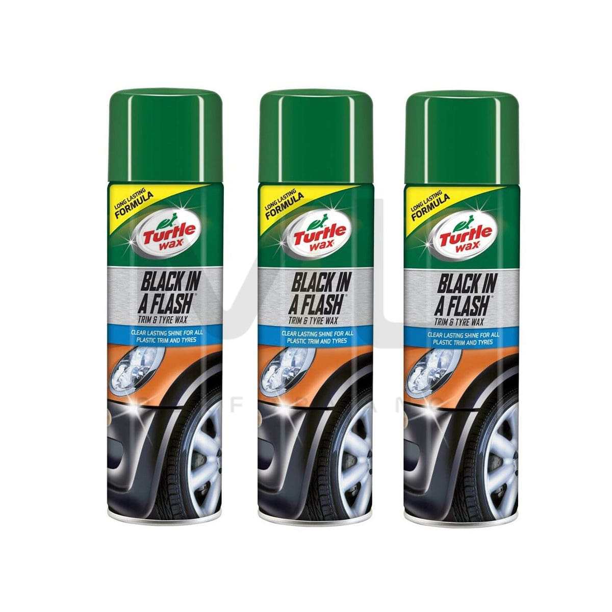 Turtle Wax Black In A Flash Tyre Cleaner & Shine 3 X 500 Ml