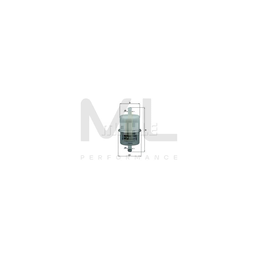 MAHLE ORIGINAL KL 150 OF Fuel filter In-Line Filter | ML Performance Car Parts