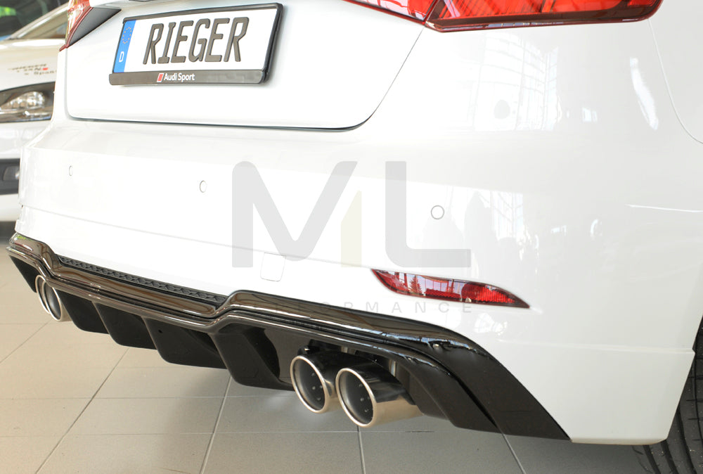 Rieger 00088182 Audi 8V A3 Rear Diffuser 4 | ML Performance EU Car Parts