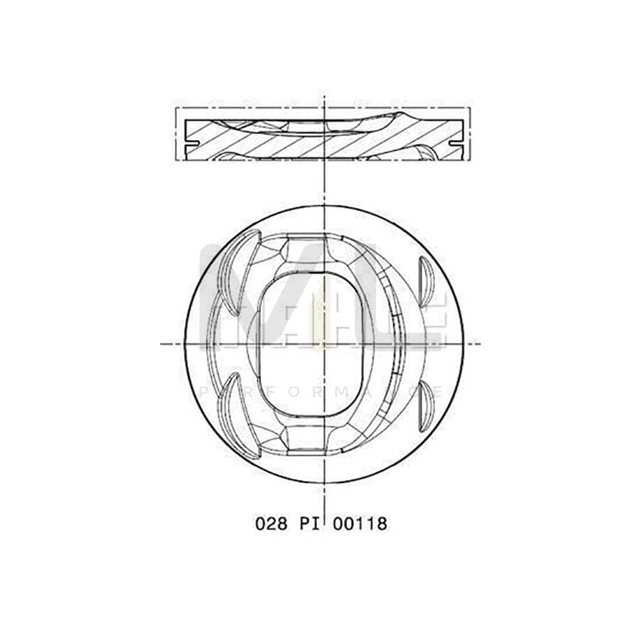 MAHLE ORIGINAL 028 PI 00118 001 Piston 76,76 mm, without cooling duct | ML Performance Car Parts