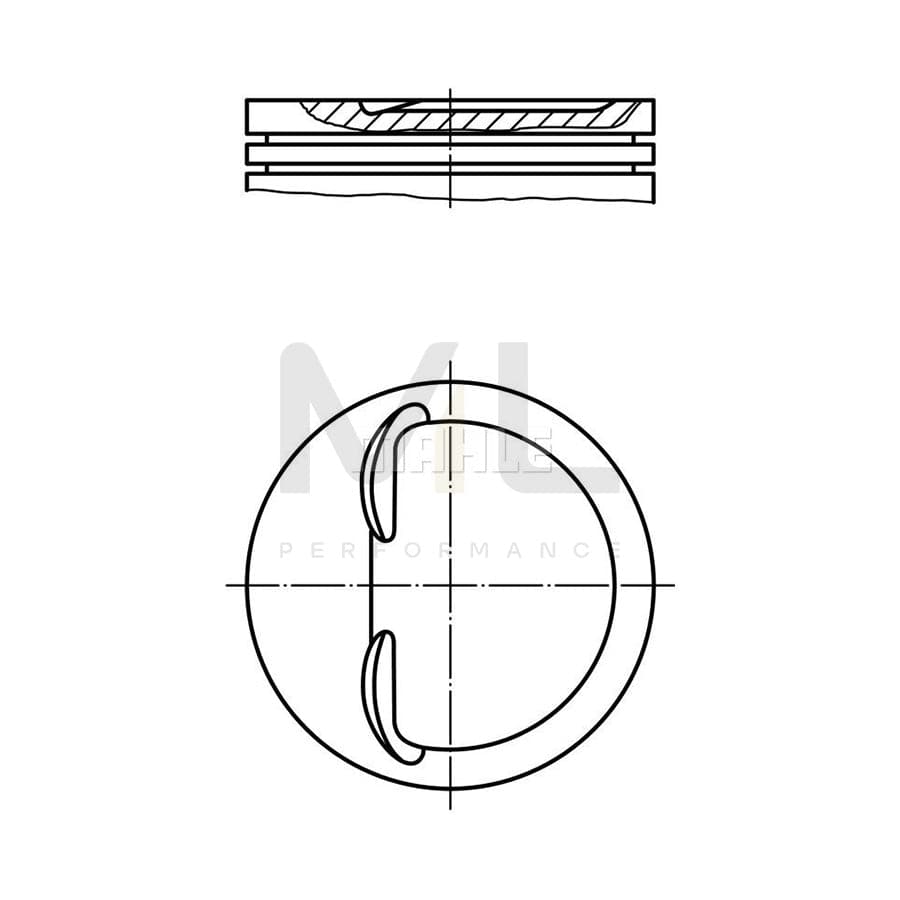 MAHLE ORIGINAL 448 11 03 Piston 76,8 mm, without cooling duct | ML Performance Car Parts