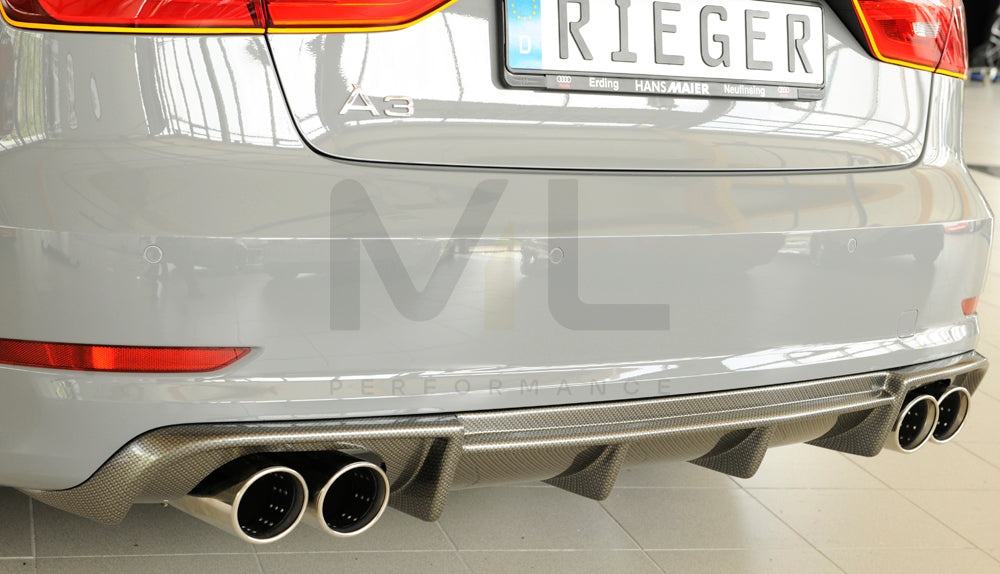 Rieger 00099368 Audi 8V A3 Rear Diffuser 2 | ML Performance EU Car Parts