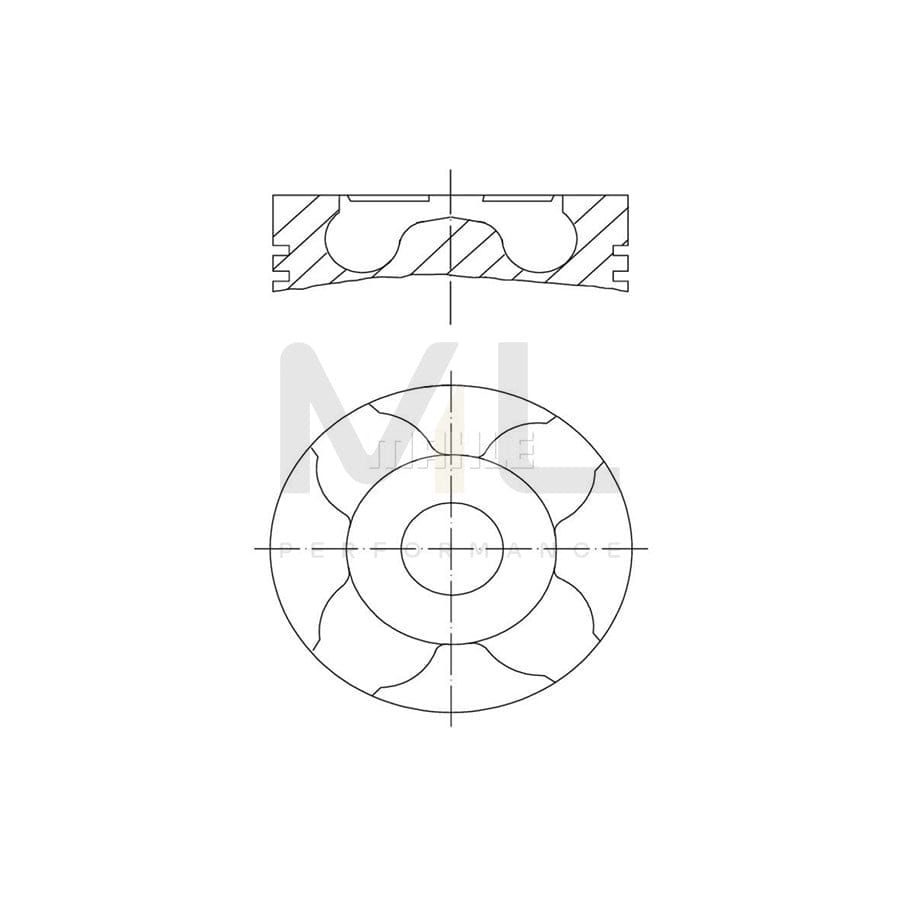 MAHLE ORIGINAL 010 04 01 Piston 70,2 mm, with piston ring carrier, without cooling duct | ML Performance Car Parts