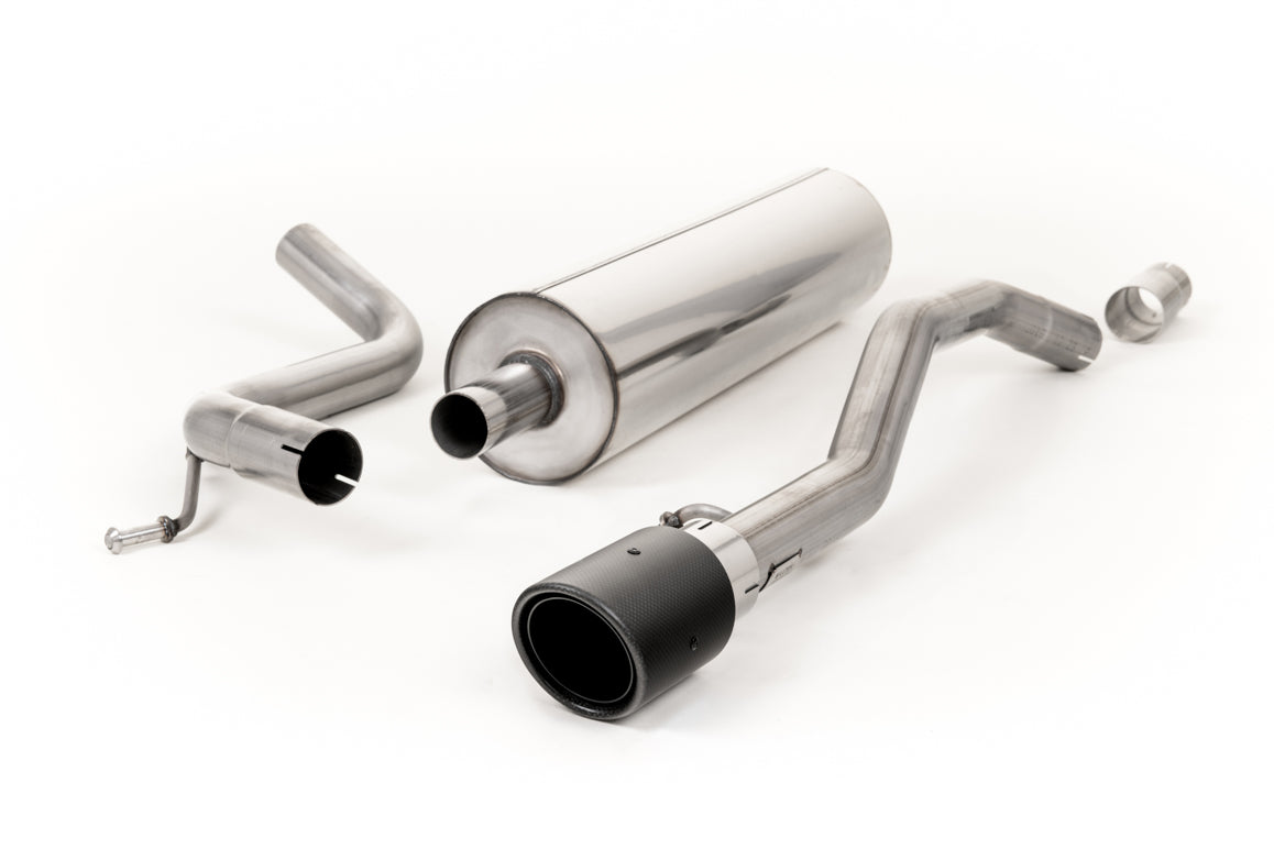 MillTek SSXVW431 Volkswagen Up! Road+ Resonated Cat-Back Exhaust with JET-90 Carbon Trim