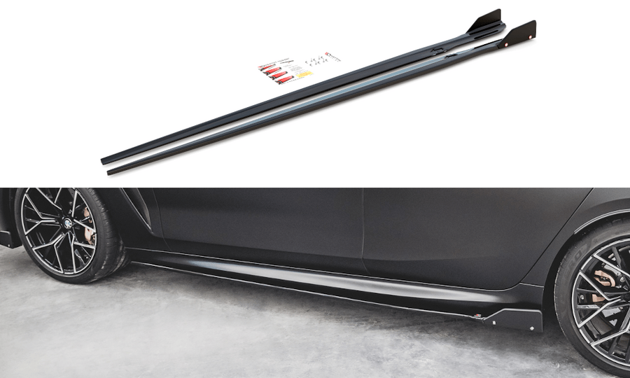 Maxton Design BM-M8-G16-GC-SD1T+SF Side Skirts Diffusers + Flaps V.1 BMW M8 Gran Coupe F93 / 8 Gran Coupe M-Pack G16 | ML Performance UK Car Parts