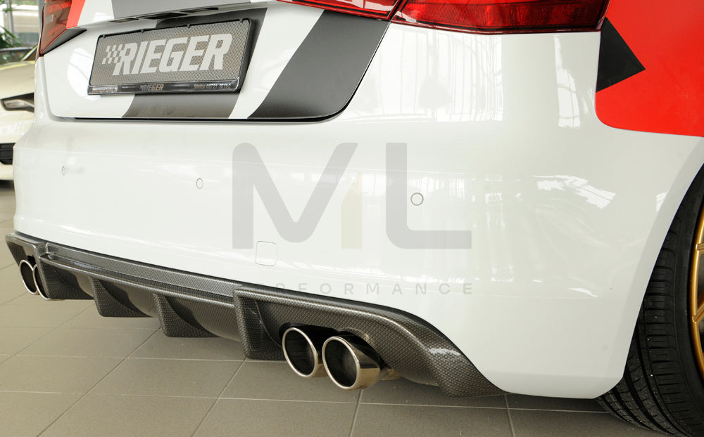 Rieger 00099372 Audi 8V S3 Rear Diffuser 3 | ML Performance EU Car Parts