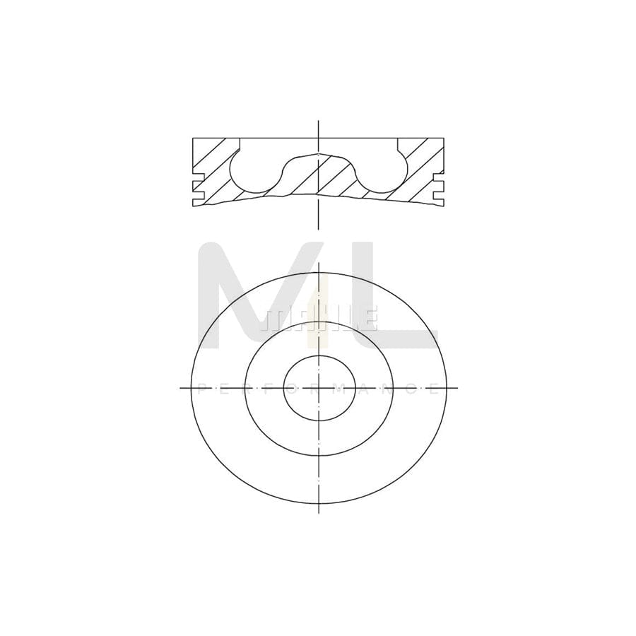 MAHLE ORIGINAL 439 01 00 Piston 122,0 mm, with piston ring carrier, without cooling duct | ML Performance Car Parts