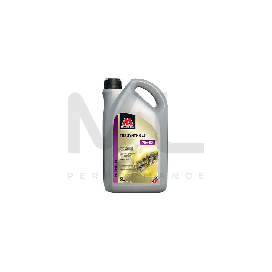 Millers Oils TRX Synth 75w Fully Synthetic Transmission Oil 5l | Engine Oil | ML Car Parts UK | ML Performance