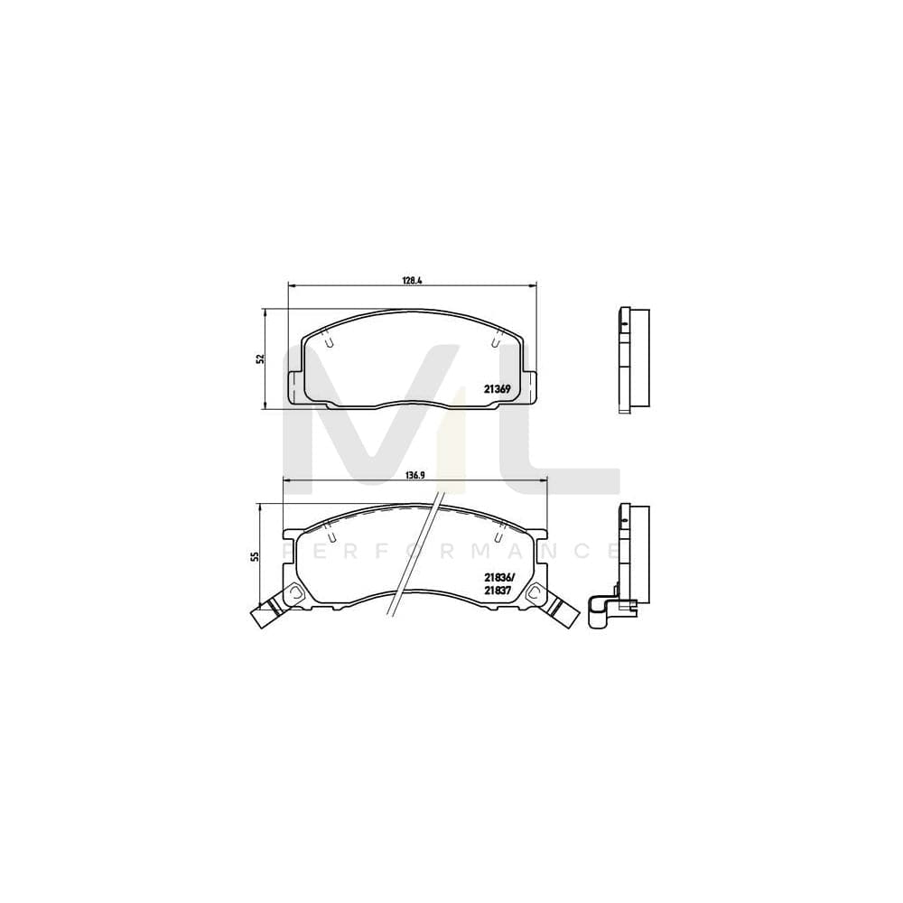 Brembo P 83 029 Brake Pad Set With Acoustic Wear Warning | ML Performance Car Parts