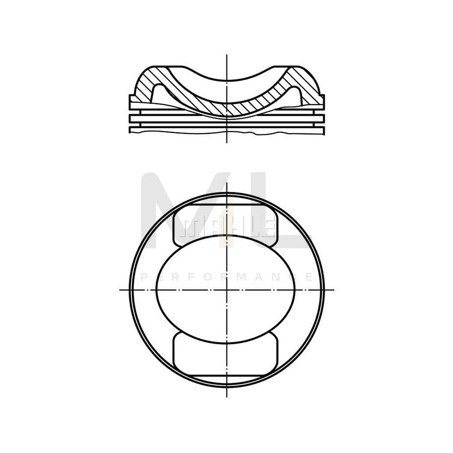 MAHLE ORIGINAL 031 55 02 Piston 75,0 mm, without cooling duct | ML Performance Car Parts